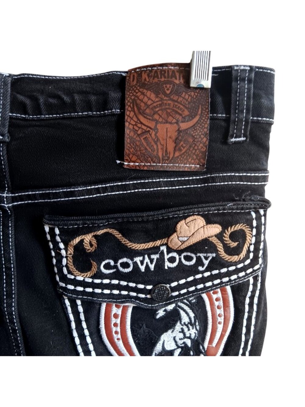 Rare Mexican Cowboy Jeans Dkariatnastex Embroidered Western 32x29 34x29 32W
